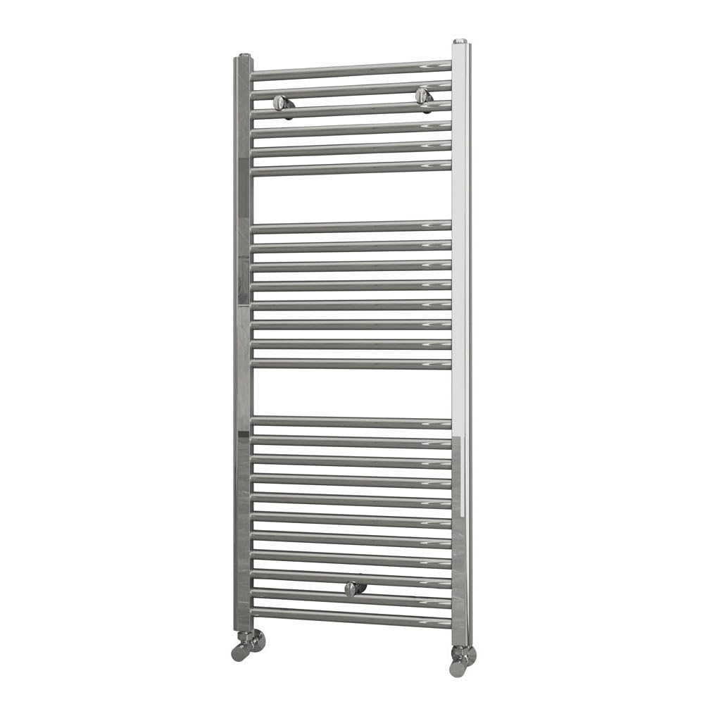 Kibath L408503 Toallero Secatoallas radiador para integrar en Circuito de Agua Caliente, Tubos de Acero con Acabado Cromado 1200x500. Válido para Red de calefacción estandar, Cromo Brillo