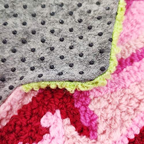 Ustide Pink Rose Rug, Rustic Flower Carpet, Handmade Romantic Non- Slip Area Rugs, Doormat For Bathroom Living Room/Bedroom, Small Bath Rug (1.97Ftx2.3Ft) #TOP4