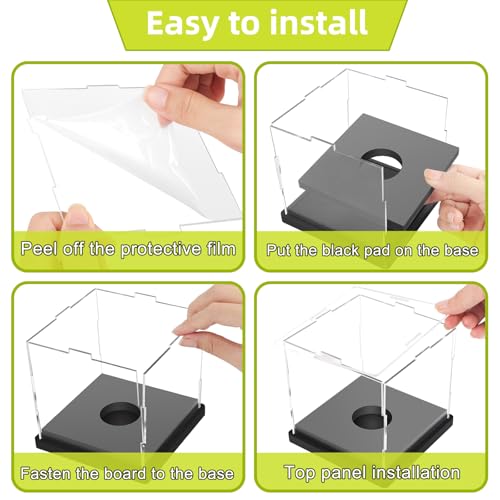 Image of Hooqict 2 Pack Arcylic Softball Display Case Clear Softball Holder UV Protected Stand Championship Display Case Memorabilia Square Box for Golf Tennis Game Ball Baseball
