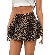 Women's Y2K Bubble Mini Skirt Low Waist Puff Skirt Summer Streetwear Skort with Short Underneath