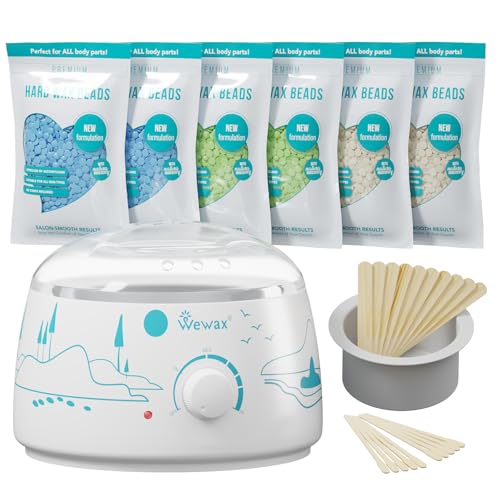 Image of Waxing Kit for Hair Removal - Beginner Friendly Wax Warmer with 6 Bags Hard Wax Beans Freesia & Milk & Aloe, Ideal for Body, Bikini, face, Home Salon Use - Country Style