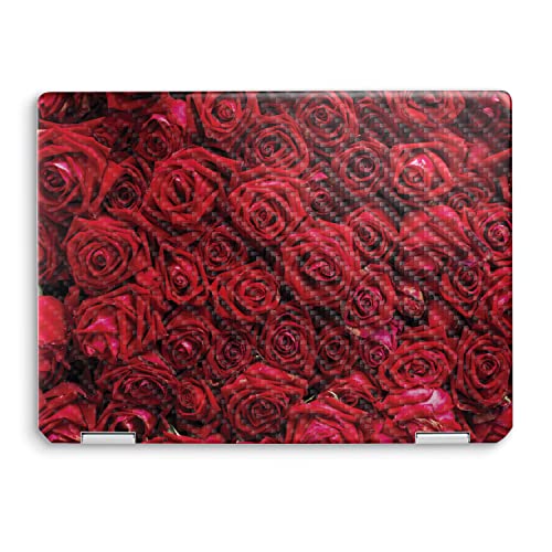 Image of MightySkins Carbon Fiber Skin Compatible with HP Spectre x360 14 inch (2022) Full Wrap Kit - Too Many Roses | Protective Durable Textured Carbon Fiber Finish | Easy to Apply | Made in The USA