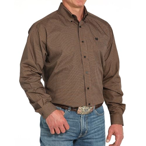 Cinch Men's Brown Print Long Sleeve Button Shirt3