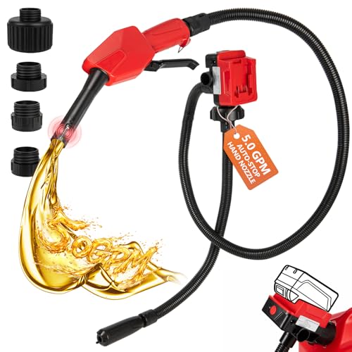Vierkate 5GPM Cordless Fuel Transfer Pump Auto-Stop & Hand Nozzle Compatible with DeWalt 20V & Milwaukee 18V Batteries 51 hose Vertical Operated Gas Can Pump for Diesel Gasoline(Bare Tool)