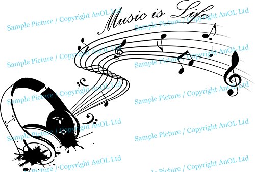 Autocollant Mural Citation Design – Sticker Vinyle Déco Sans Musique, Modèle S06
