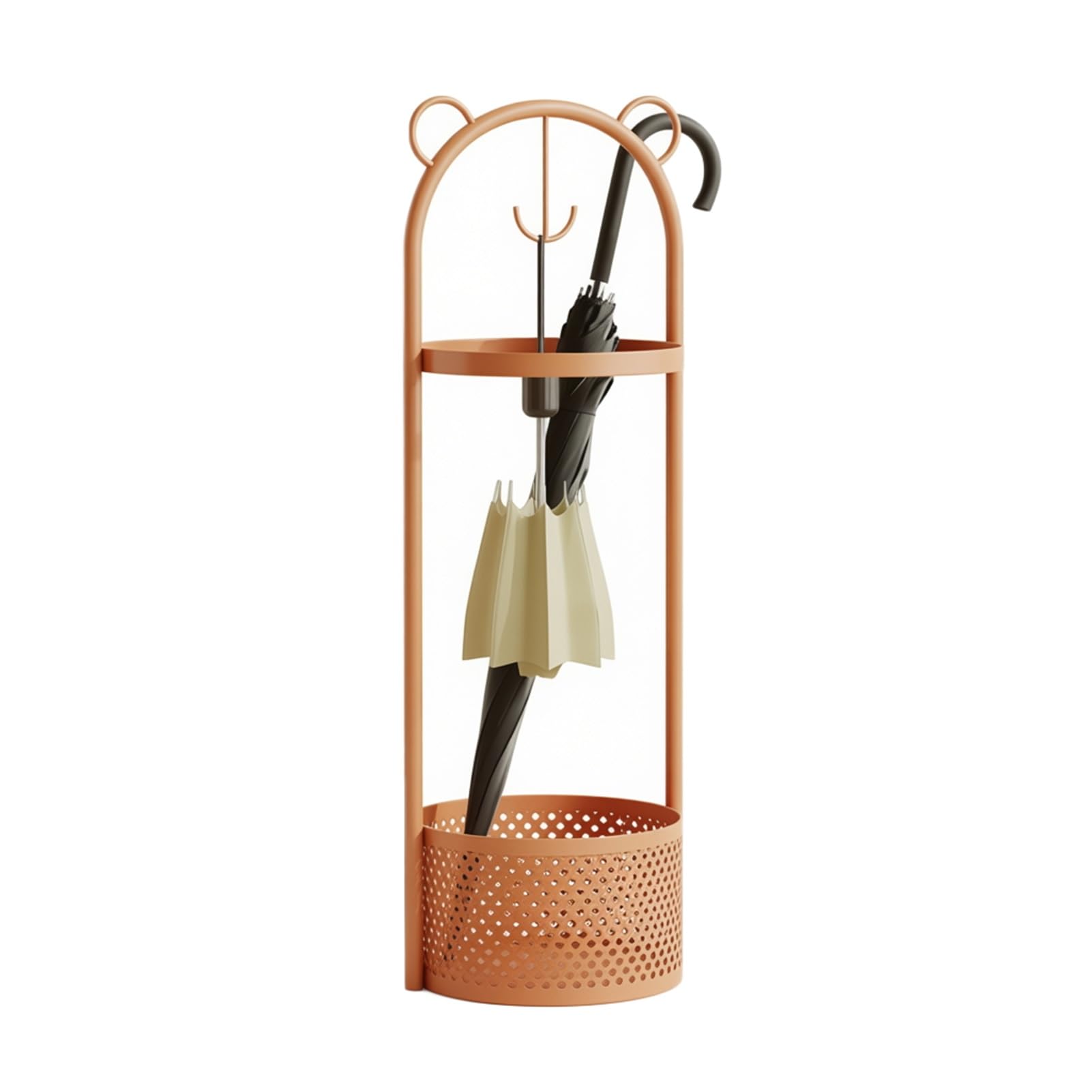 Porte-parapluies en fer forgé orange : la solution pour une entrée propre