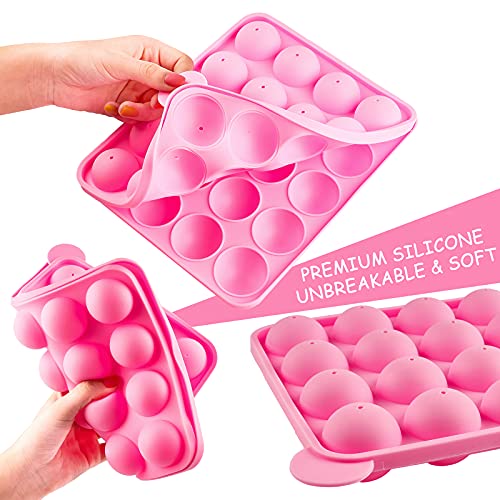 Ocmoiy Cake Pop Mold Set- Including 20 Cavities Silicone Cake Pop Molds, Cake Pop Sticks, Cake Pop Wrappers, Sliver Twist Ties, Decorating Pen #TOP2