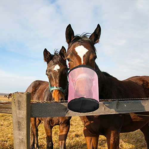 MIYABALA Bolsa de alimentação para cavalos, balde de alimentação de cavalo de malha de nylon com alç