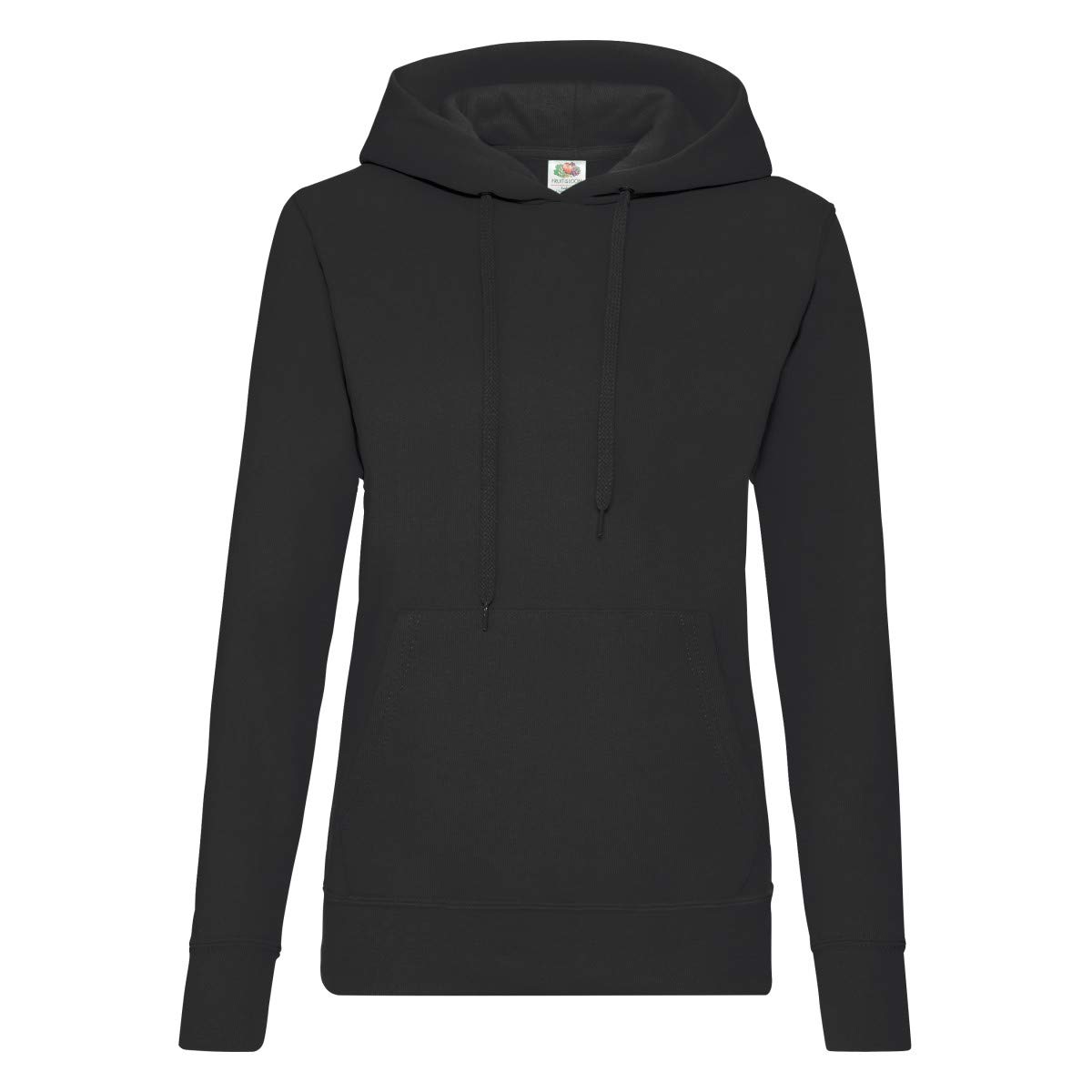 FRUIT OF THE LOOM Women's Pull-over Classic Hooded Sweatshirt Clasic, Black, XXL UK