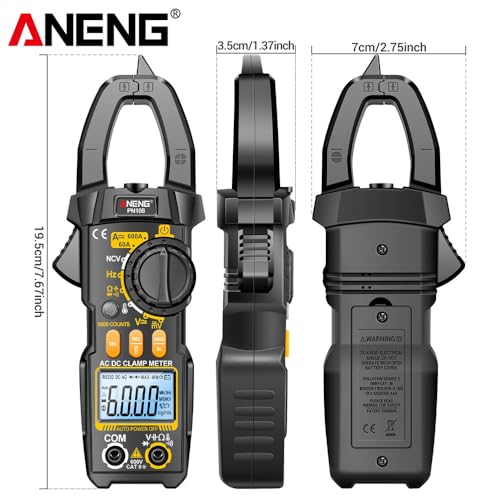 PN108 Pinza Amperimétrica Digital Multímetro Profesional con Pantalla LCD y Tester de Capacitancia - Negro miniatura 5