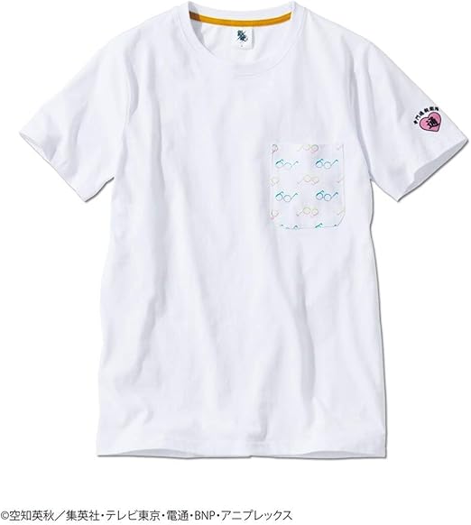 Amazon Nissen ニッセン トップス メンズカジュアル 大きいサイズ 銀魂 志村新八モデルポケット付き半袖ｔシャツ 白 L Tシャツ カットソー 通販