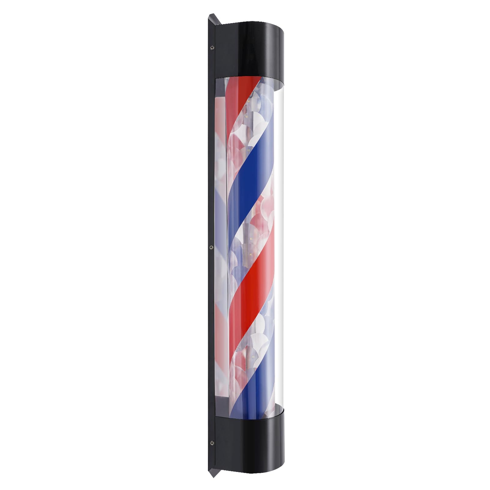Barbershop LED Barbers Pole 35" Outdoor Barber Pole Rotating Light Salon Sign, Rain-Proof & Sun-Proof Wall-Mounted LED Lamp, 90cm