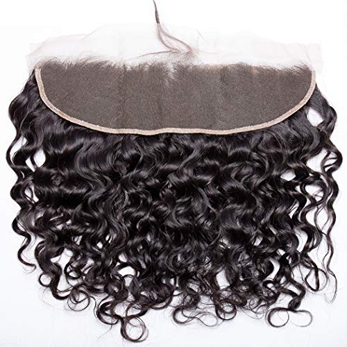 13X4 curly Ear To Ear Lace Frontal with Baby Hair Bleached Knots Human Hair Natural Color