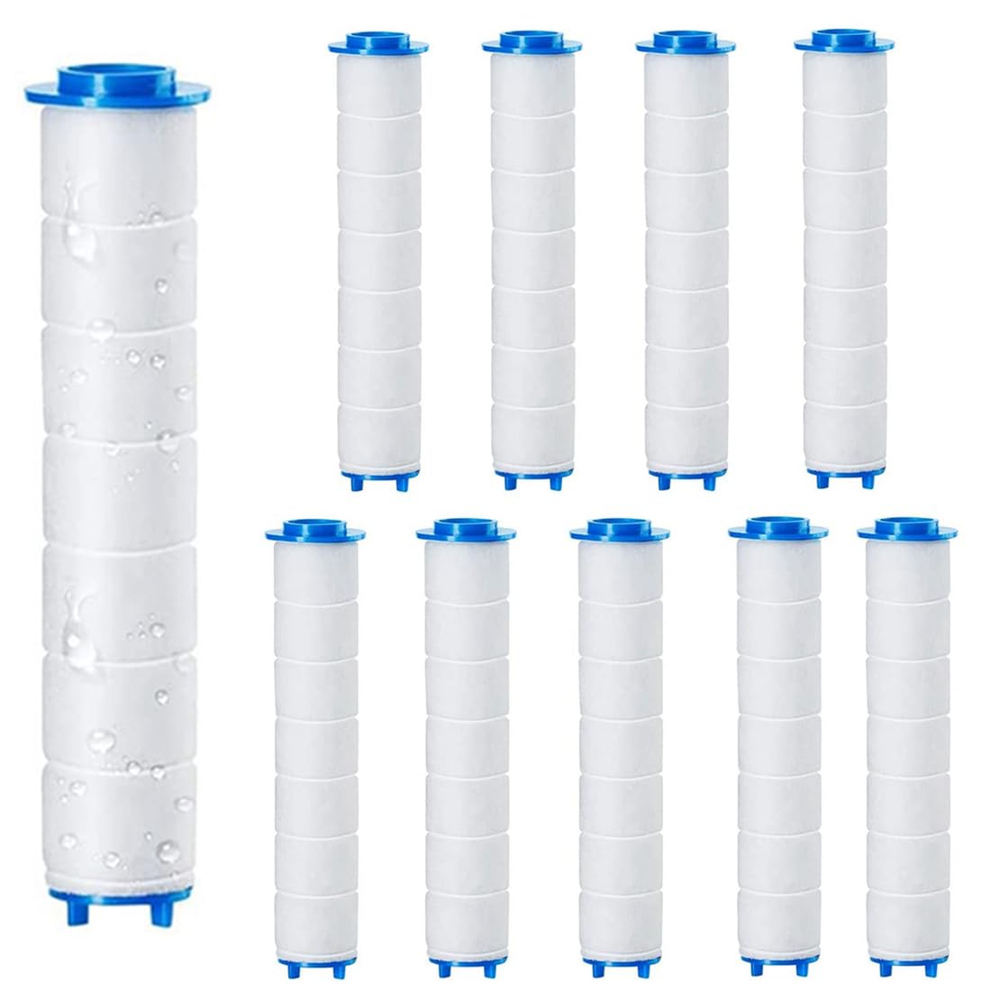 Filtro doccia anticalcare in cotone PP, 9.5x2 cm, Cartuccia sostituibile per acqua, 10 pezzi