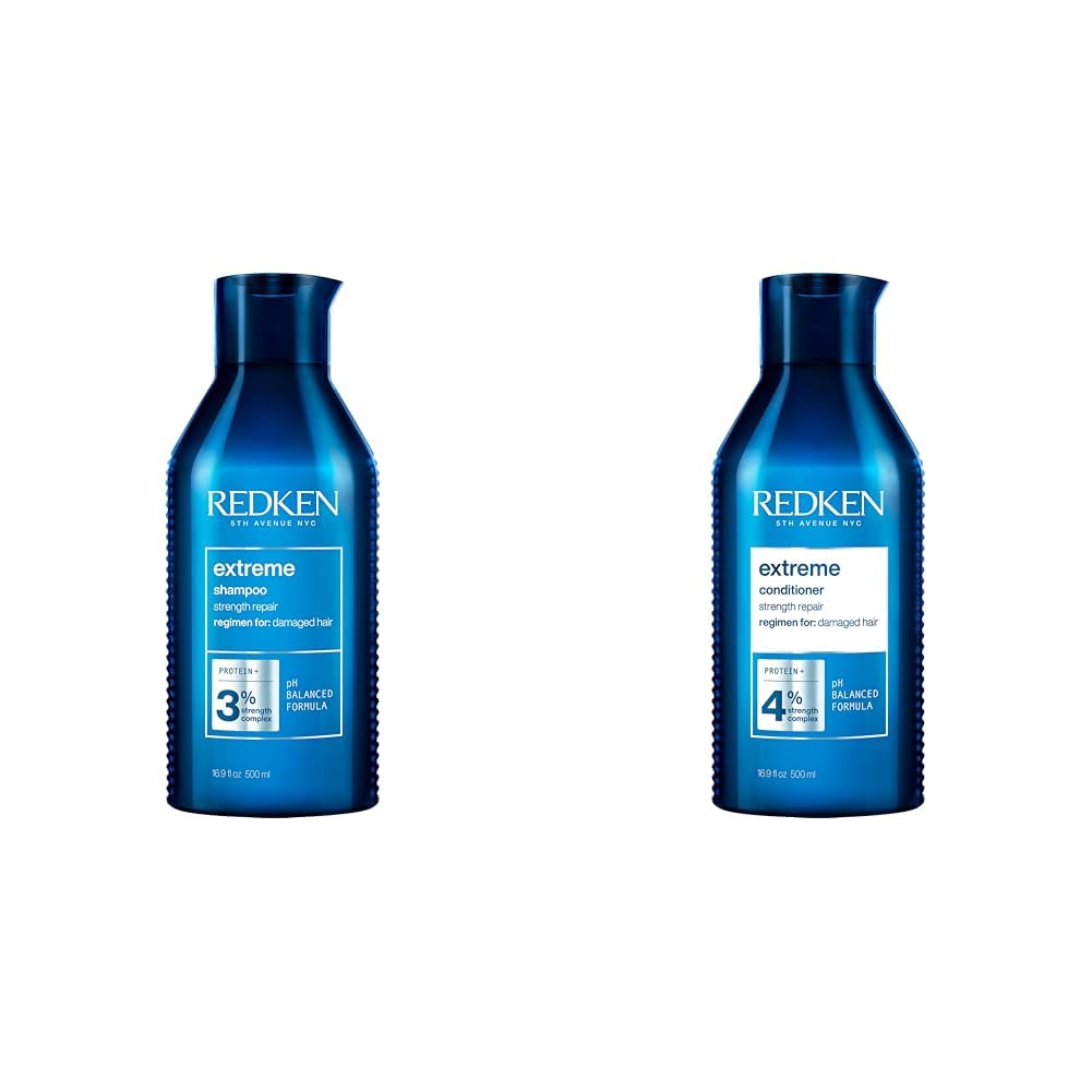 Redken Extreme Pflegeset – Shampoo & Conditioner Je 300 Ml, Gegen Haarbruch & Für Geschädigtes Haar