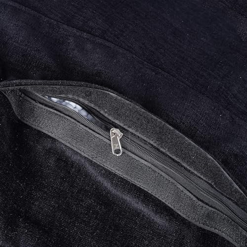 Image of Casa Copenhagen Premium Designer Fabric Bean Bag Chair, Filled with Beans | Capacity: Upto 7 Ft Height, 200 KG Weight | 4XL | Black Ozone