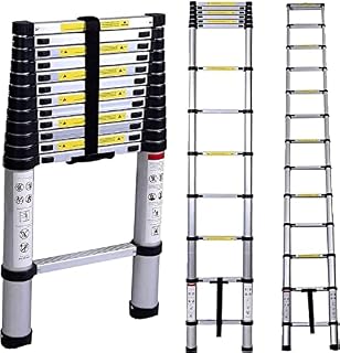 Ralphs® 3.8M Aluminium Telescopic Ladder with Non Slip Rubber Feet EN131 and CE Standard
