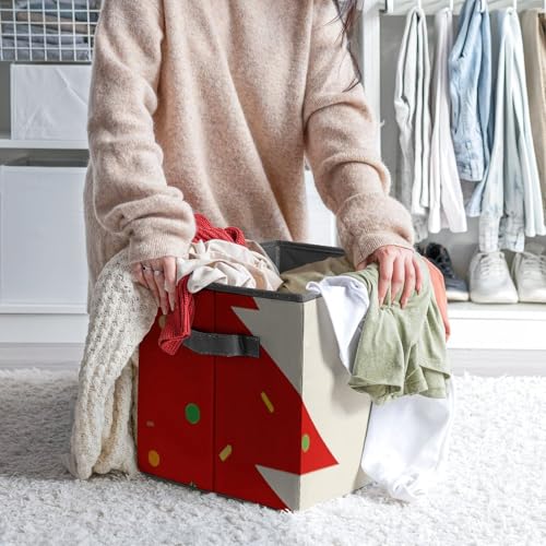 Organisateur de placard rouge pliable pour vêtements encombrants