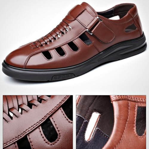 Men's Summer Working Business Dress Sandals Huaraches para Hombres Fisherman Synthetic Leather Walking Office Breathable Oxfords3