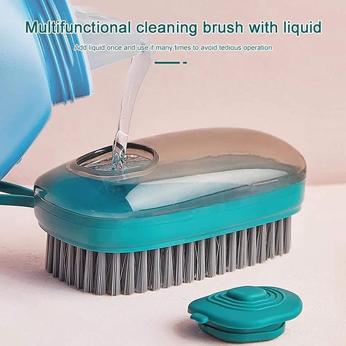 BuntyChiku Adding Liquid Cleaning Brush Plastic Washing Pot Brush Kitchen Household Dish Cleaner Brush Soft Wool Laundry Shoes Tile Cleaning Brush Multipurpose(Multicolor) Pack of 1 3