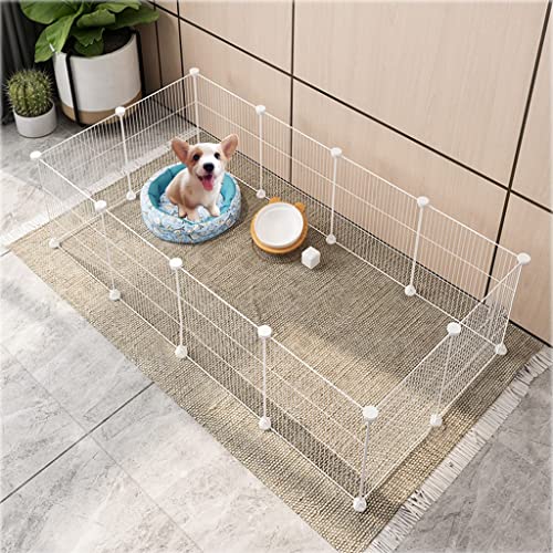 暗号化された8つのコンパートメント猫ケージ、黒と白のオプション、大きな猫ケージ猫フェンス取り外し可能な金属ワイヤー屋内DIYケンネル箱、1-3小動物(147x75x37cm)に最適(サイズ:白い147x75x37cm) YYuan