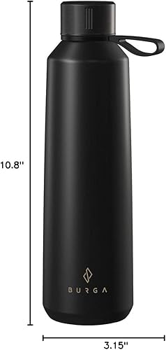 Miniatura 22 de BURGA Botella de agua aislada de acero inoxidable (17 onzas) mantiene las bebidas calientes o frías, a prueba de fugas, antideslizante, doble rosa