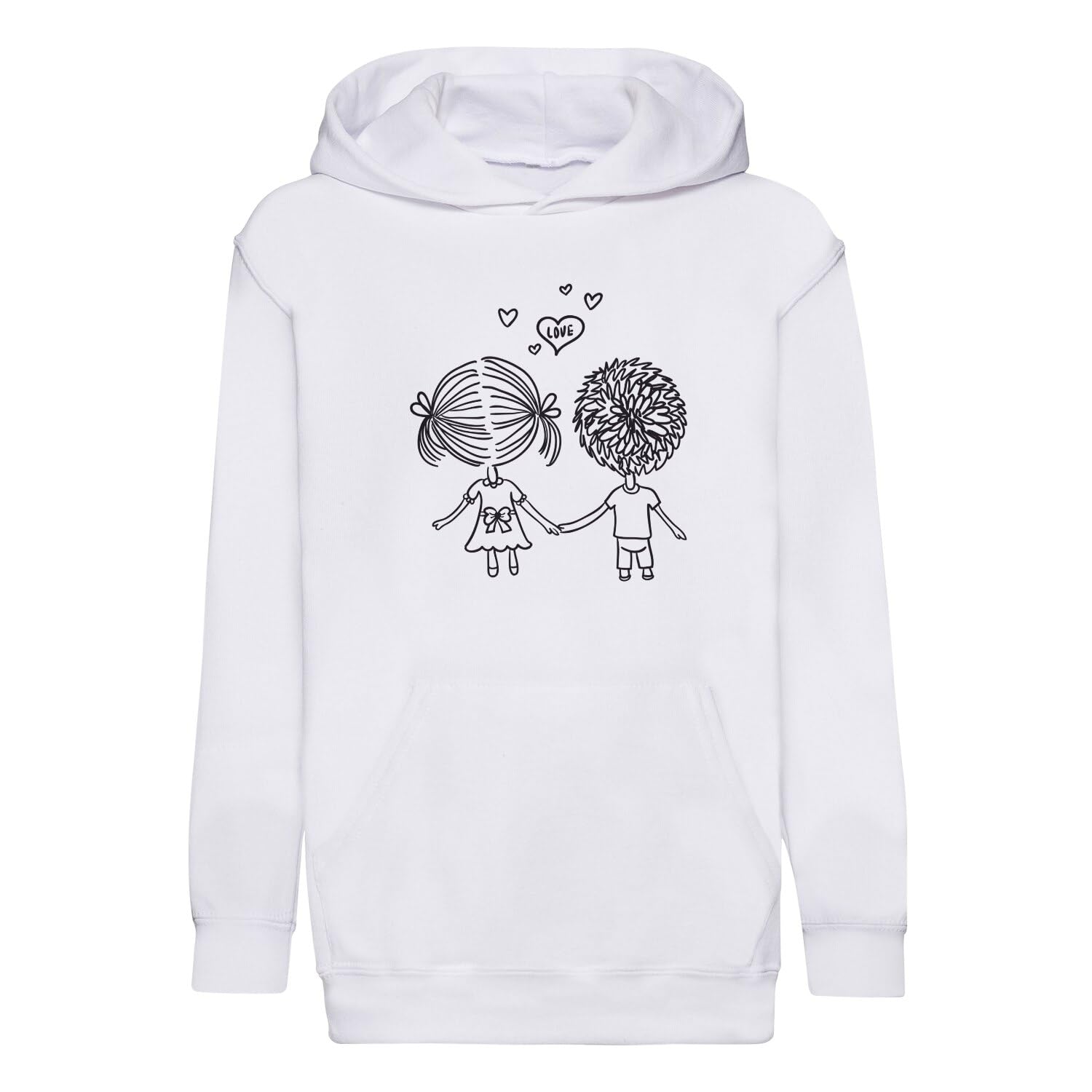 Sweat à capuche enfant Love idée cadeau illustration couple cœur - 4