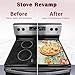 Flowers Stove Top Cover for Electric, Vintage Floral Glass Ceramic Stove Cover, Heat Resistant Flat Stovetop Protector, Dish Drying Mats for Kitchen