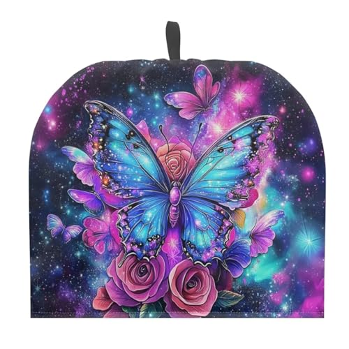 Image of Rose Flower Butterfly Vintage Decorative Tea Cosy Insulated Tea Cozies for Teapot Breakfast Warmer Kettle Cover Home Kitchen Accessory