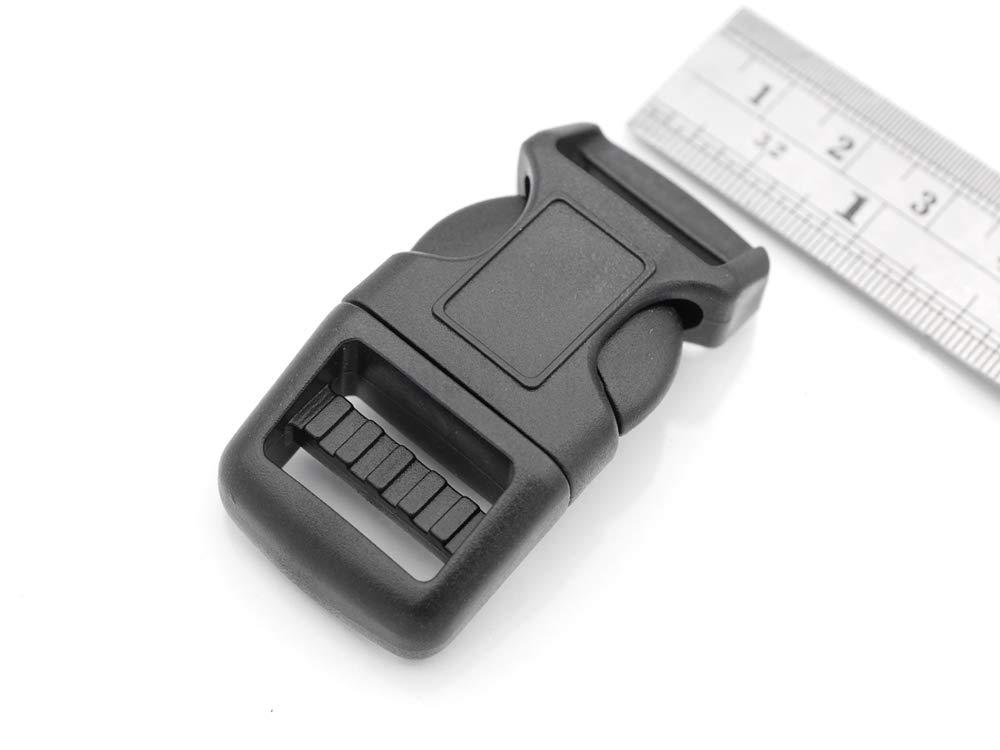 CRAFTMEMORE 3/4 Inch Quick Side Release Buckle Black Plastic Quality Locks for Bags Belts Paracord Fanny Packs Bracelets Collar 6 Pack (3/4 Inch)