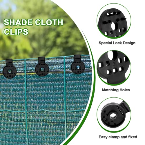 Image of 50PCS Shade Cloth Clips, Shade Cloth Plastic Clips | Greenhouse Fix Clamp, Windproof Awning Grip Tarp Clips for Sunshade Net, Anti Bird Netting, Garden Netting, Patio Accessories