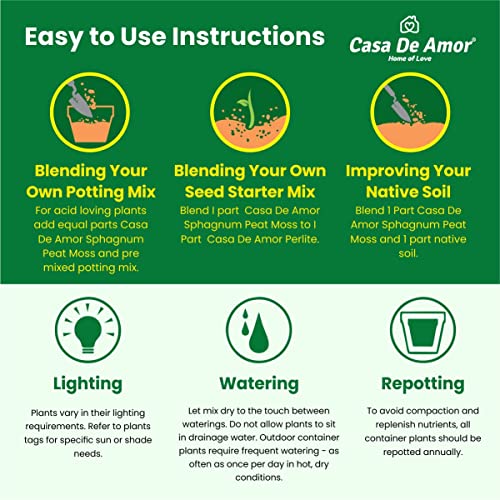 Image of Casa De Amor Sphagnum Peat Moss for Gardening 1800 gm | Organic Soil Conditioner for Healthy Plants, Seed Starting & Improved Moisture Retention