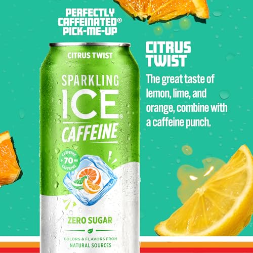 image for Sparkling Ice Caffeine Citrus Twist Sparkling Water with Caffeine, Zer