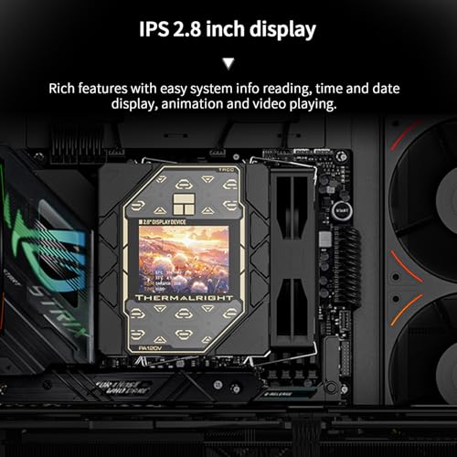 Image of Thermalright Peerless Assassin 120 Vision Black CPU Air Cooler,Twin Tower Cooler 1850RPM,320x240 Resolving Power IPS Screen with 2.8in,Computer Cooler for Intel lga1851 /1700 /115x,AM4 /AM5