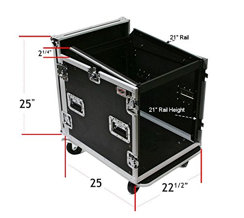 Osp Cases | Ata Road Case | 10-Space Amplifier Rack With 12-Space Mixer Slant | Mc12U-10 #TOP2