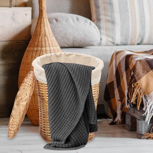 Panier à linge avec couvercle en osier pour linge hôtel - 5