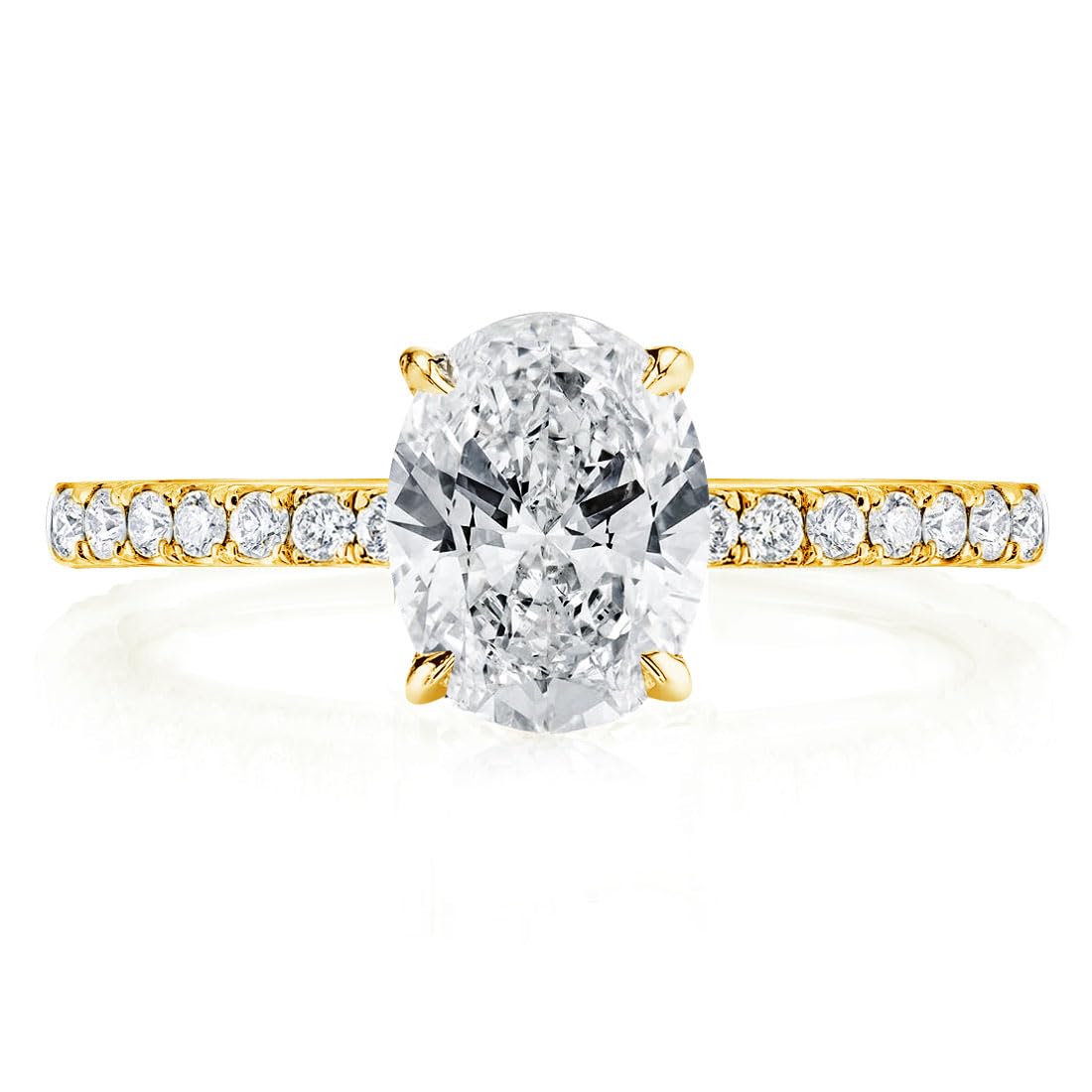 Bo.Dream Yellow Gold Plated Silver Oval/Pear/Cushion/Princess Cut Cubic Zirconia Engagement Rings