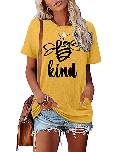 Angerella Plus Size T Shirts for Women O-Neck Casual Tops with Pocket Soft Comfy Tshirt,Yellow,XXL Angerella Plus Size T Shirts for Women O-Neck Casual Tops with Pocket Soft Comfy Tshirt,Yellow,XXL
