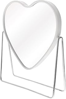 FRCOLOR Travel Magnifying Mirror Round Mirror Round Mirror Cosmetic Mirror Tabletop Mirrors Double Side Mirror for Indoor Makeup Desktop Cosmetic White 1 Heart Shaped Mirror