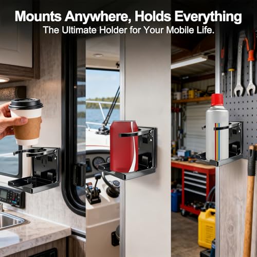 Portavasos plegable ajustable para vehículo 2 piezas negro miniatura 5