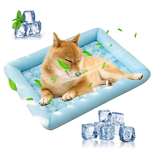 PETCUTE Cuccia per Cani Estiva,Traspirante Tappetino Raffreddamento per Cani con Fondo Antiscivolo,Tappetino Rinfrescante per Cani di Piccola, Media Taglia,Facile da Pulire