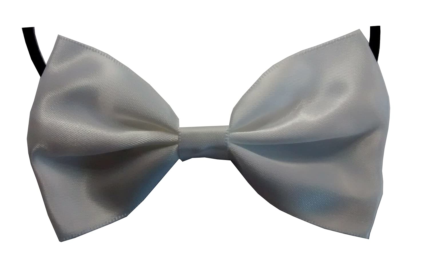 Kids Boys Pre-Tied Satin Bow Tie – Adjustable Elastic Band | Formal Bowtie for Wedding, Party, Birthday, School Uniform & Special Occasions (Silver)