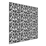 Lot de 12 paravent de séparation de pièce à faire soi-même - En plastique - Pour hôtel, maison, bar, chambre, école - 30 x 30 cm - Noir