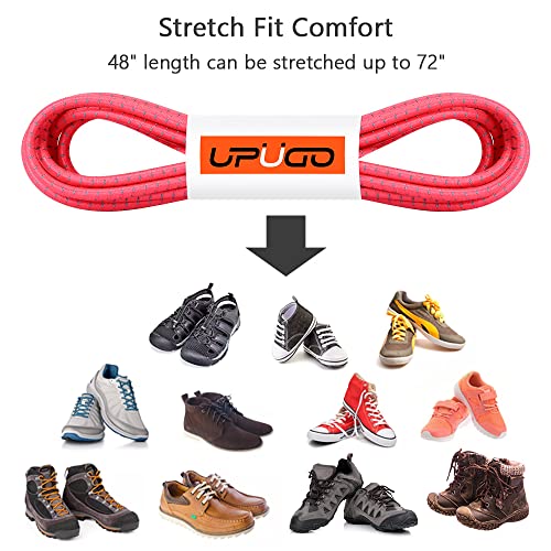 Image of UpUGo Elastic Shoe Laces, No Tie Shoe Laces Tieless for Kids, Adults, Elderly, One Size Fit All