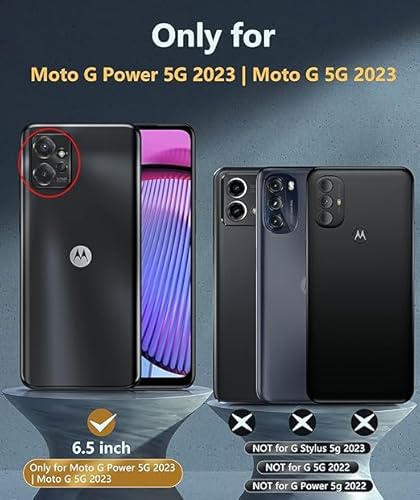 Capa para Motorola Moto G-Power-5G 2023: Capa protetora de silicone à prova de choque para celular Moto G 5G 2023 com protetor de tela integrado – Capa de proteção TPU resistente e resistente à queda