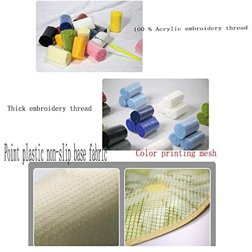 Image of Flowers Cat Latch Hook Pillow Kits for Adults Beginners Pre-Printed Cushion | Home Sofa Cushion Cover Preprinted Canvas Crochet Yarn Kits Needlework Crafts Festival Gift for Adults Beginner 17X17 Inch