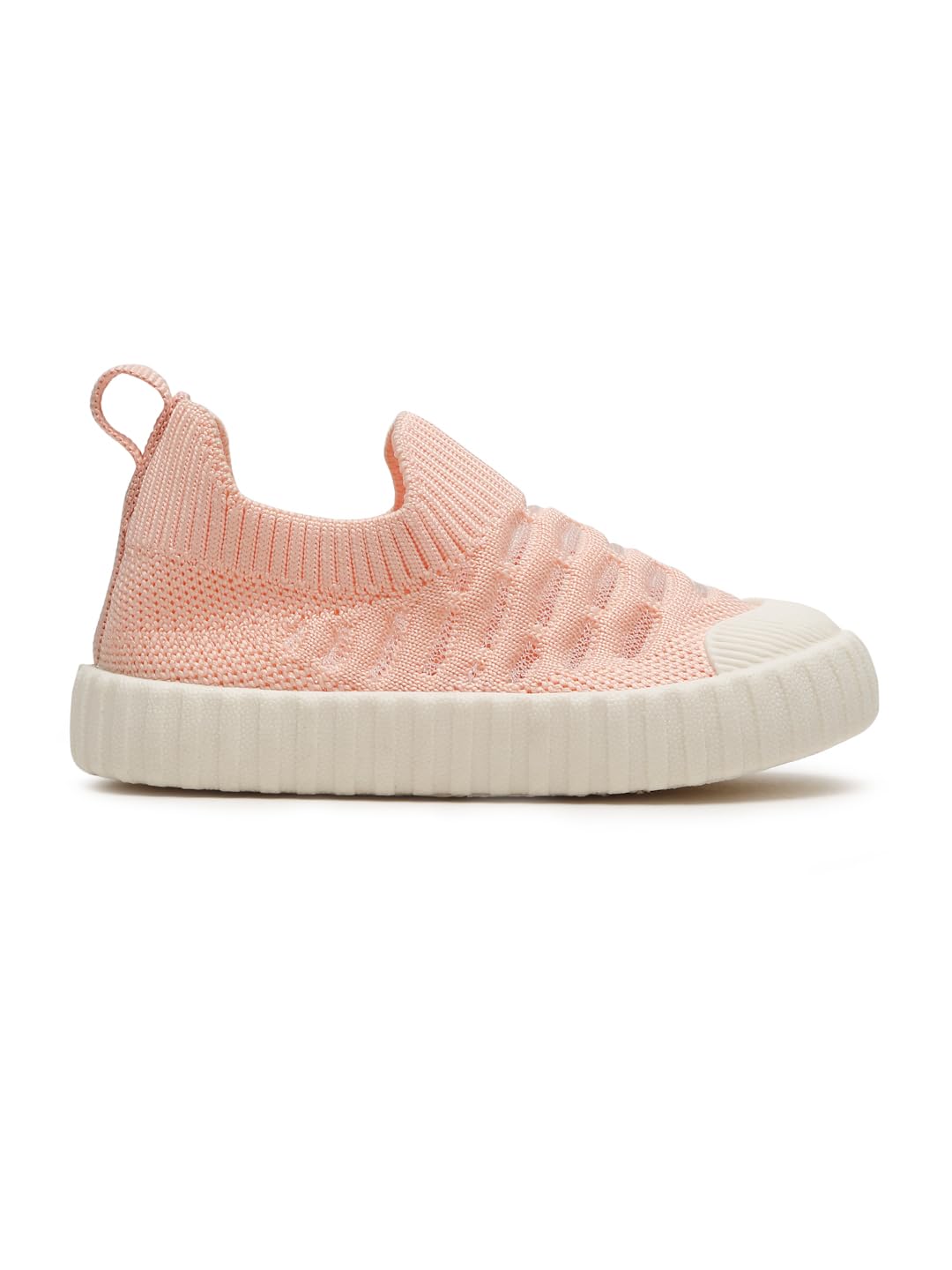 ONYC Cloudy Toddlers's First Step Shoes, Slip-On Sneakers, Lightweight, Breathable, for Girls, Peach (12 Months)