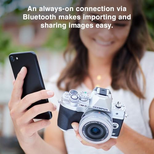 Image of OM SYSTEM Olympus E-M10 Mark IV Silver Micro Four Thirds System Camera M.Zuiko Digital ED 14-42mm F3.5-5.6 EZ kit 20MP Sensor 5-Axis Image Stabilization 4K Video Wi-Fi