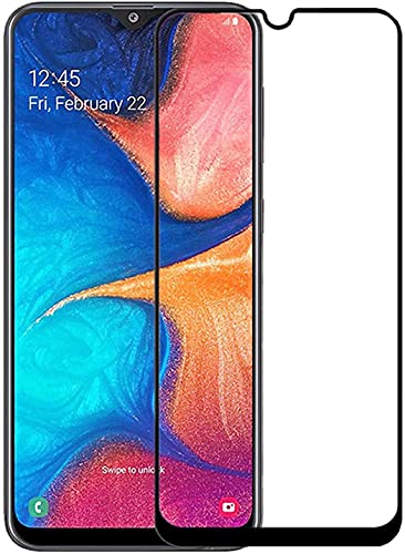 Image of 100FIT (BLACK Tempered Glass Screen Protector Compatible for Samsung Galaxy A20S with Edge to Edge Coverage and Easy Installation kit