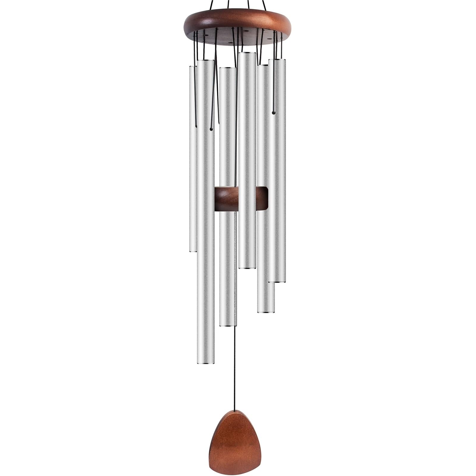 Wind chimes Suitable For Outdoor Garden Patio Decoration Classic Black Wind Chimes With Catcher(Silver)